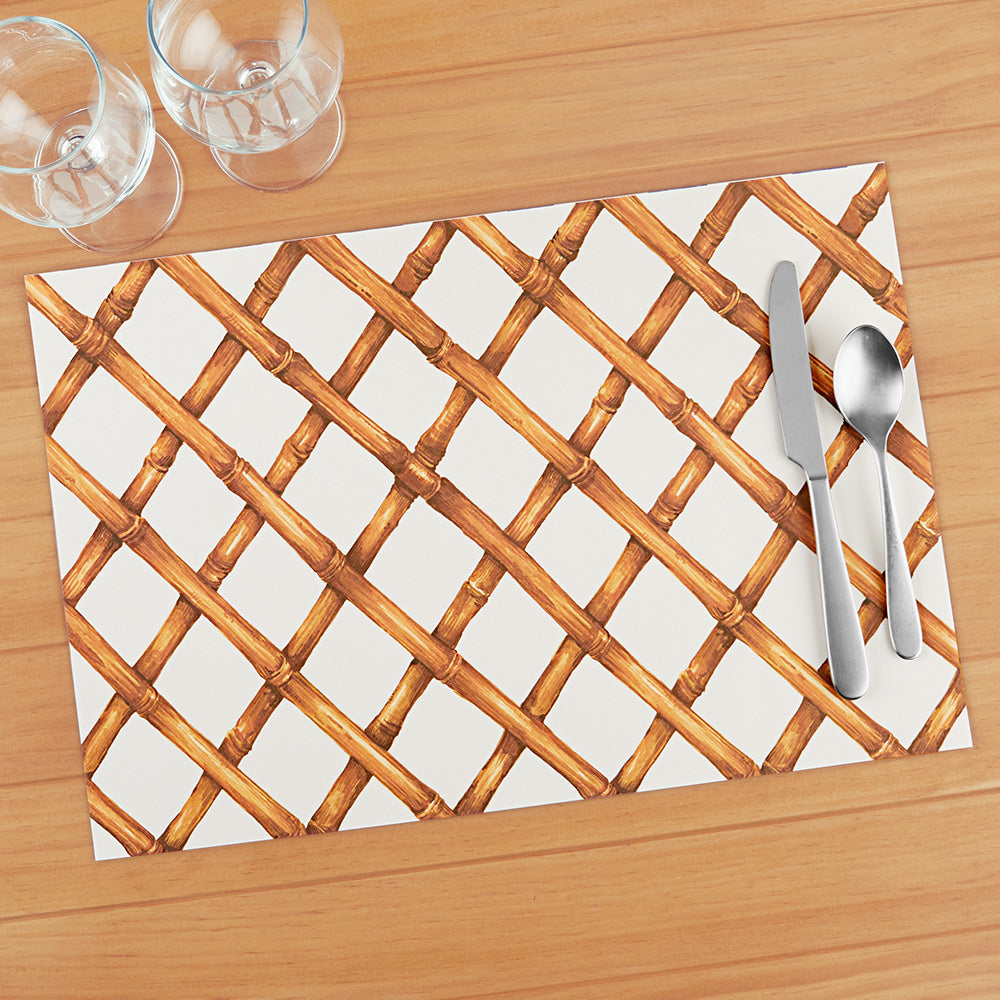 Hester & Cook Paper Placemats, Bamboo Lattice