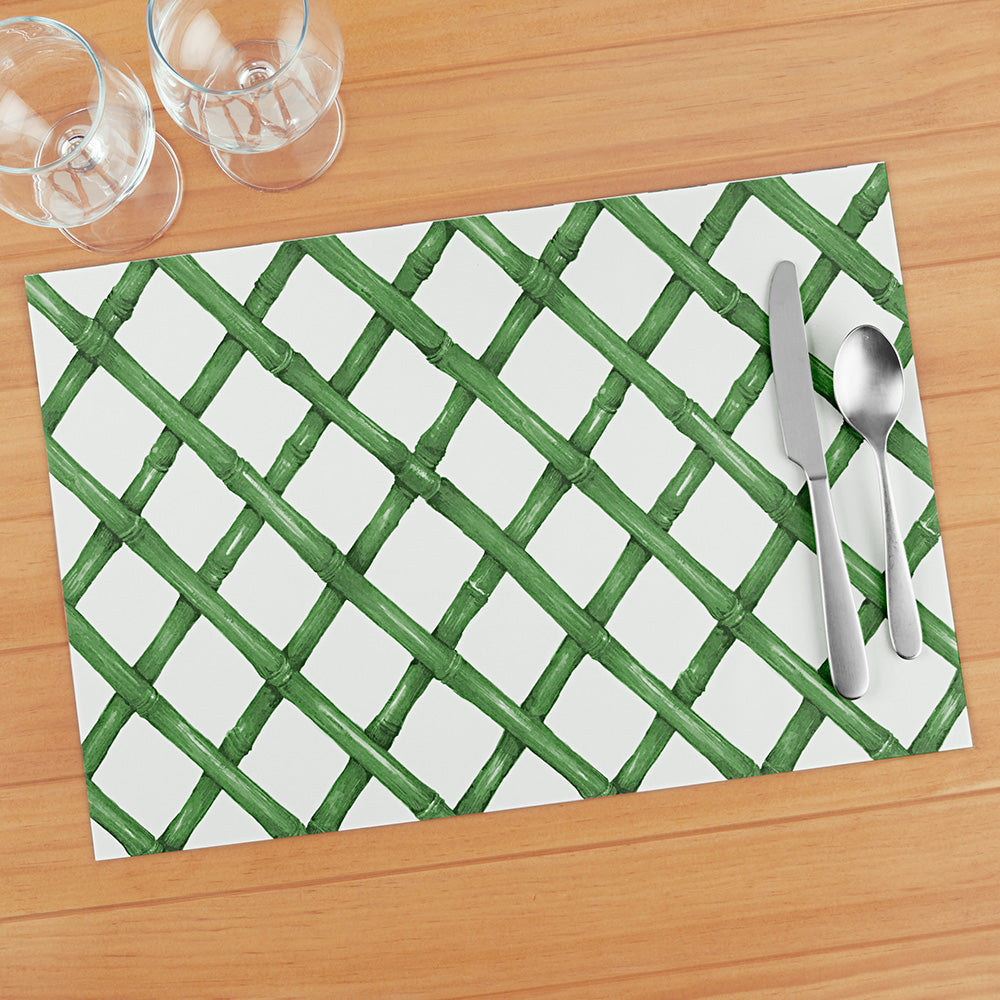 Hester & Cook Paper Placemats, Bamboo Lattice