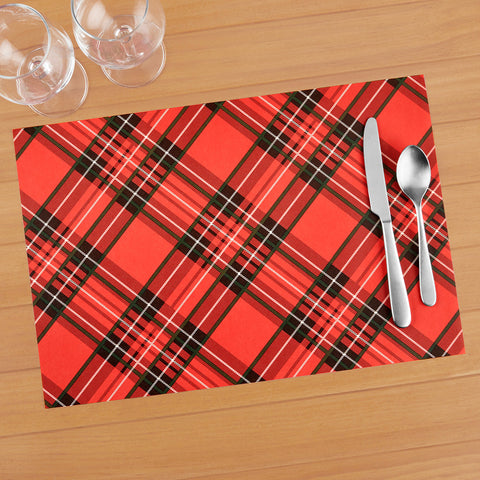 Hester & Cook Paper Placemats, Red Winter Plaid