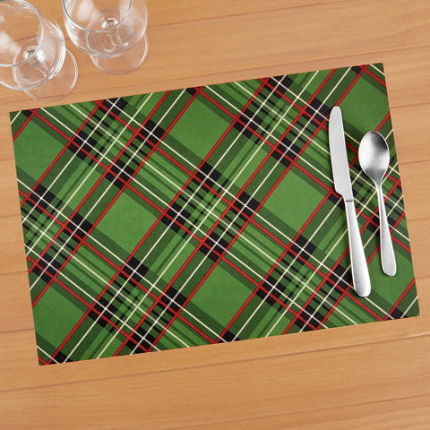 Hester & Cook Paper Placemats, Green Winter Plaid