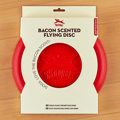 Kikkerland Bacon-Scented Flying Disc Dog Toy