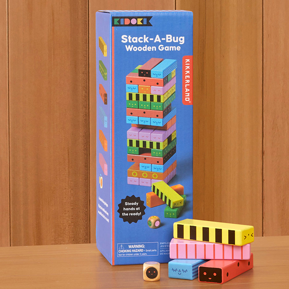 Kikkerland Stack-A-Bug Wood Block Game