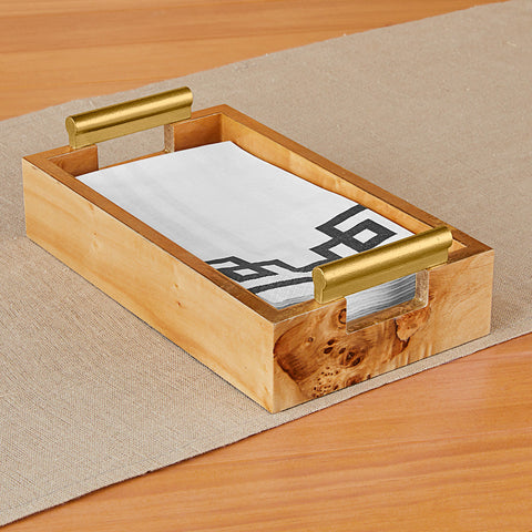Leiden Maple Burl Wood Napkin Tray