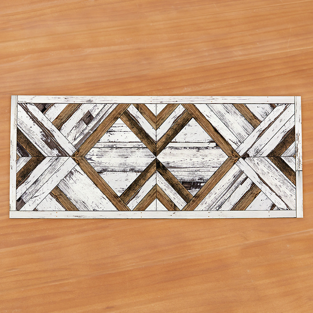 Beija Flor Vinyl Floor Mat, White Barnwood Mosaic