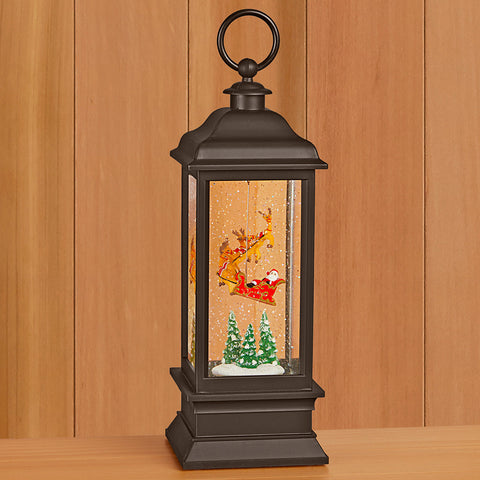 LED Snow Globe Lantern, Santa's Sleigh