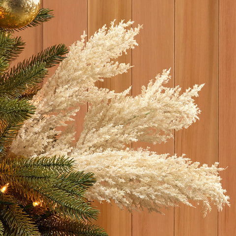Bundle of Faux Iced Pampas Grass Stems, 34"