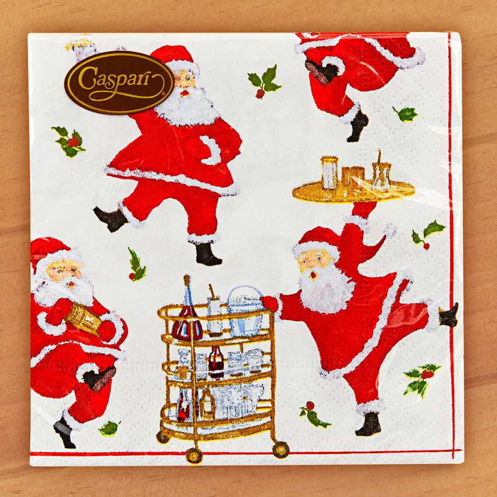 Caspari Paper Napkins, Cocktails with Santa
