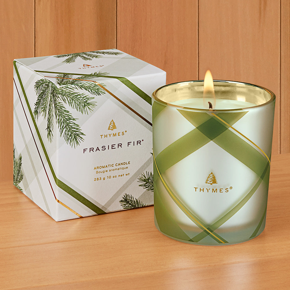 Thymes Frasier Fir Plaid Holiday Candle