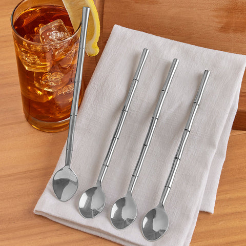 Stainless Steel Bamboo Stirring Spoon Set