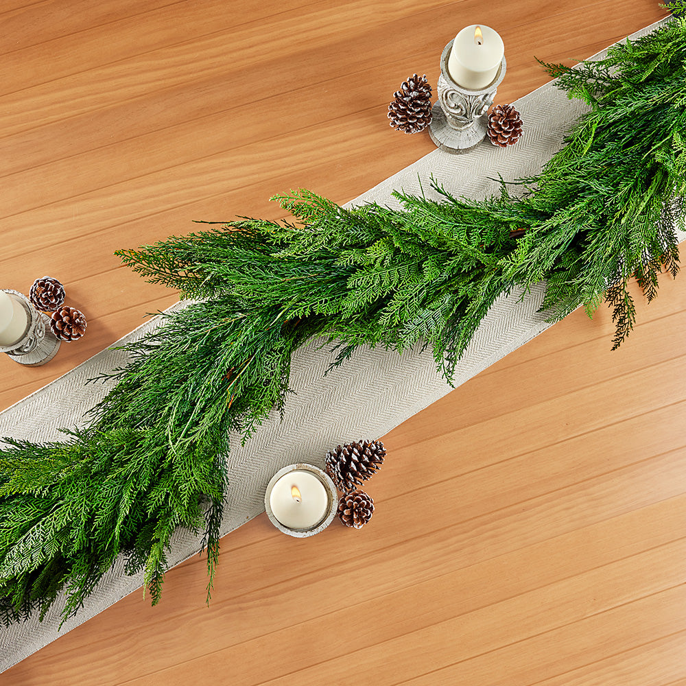 Faux Cypress Pine Garland, 75"