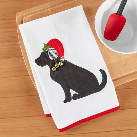 Santa Dog Decorative Hand Towel