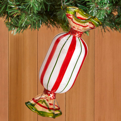 Handblown Glass Peppermint Candy Ornaments