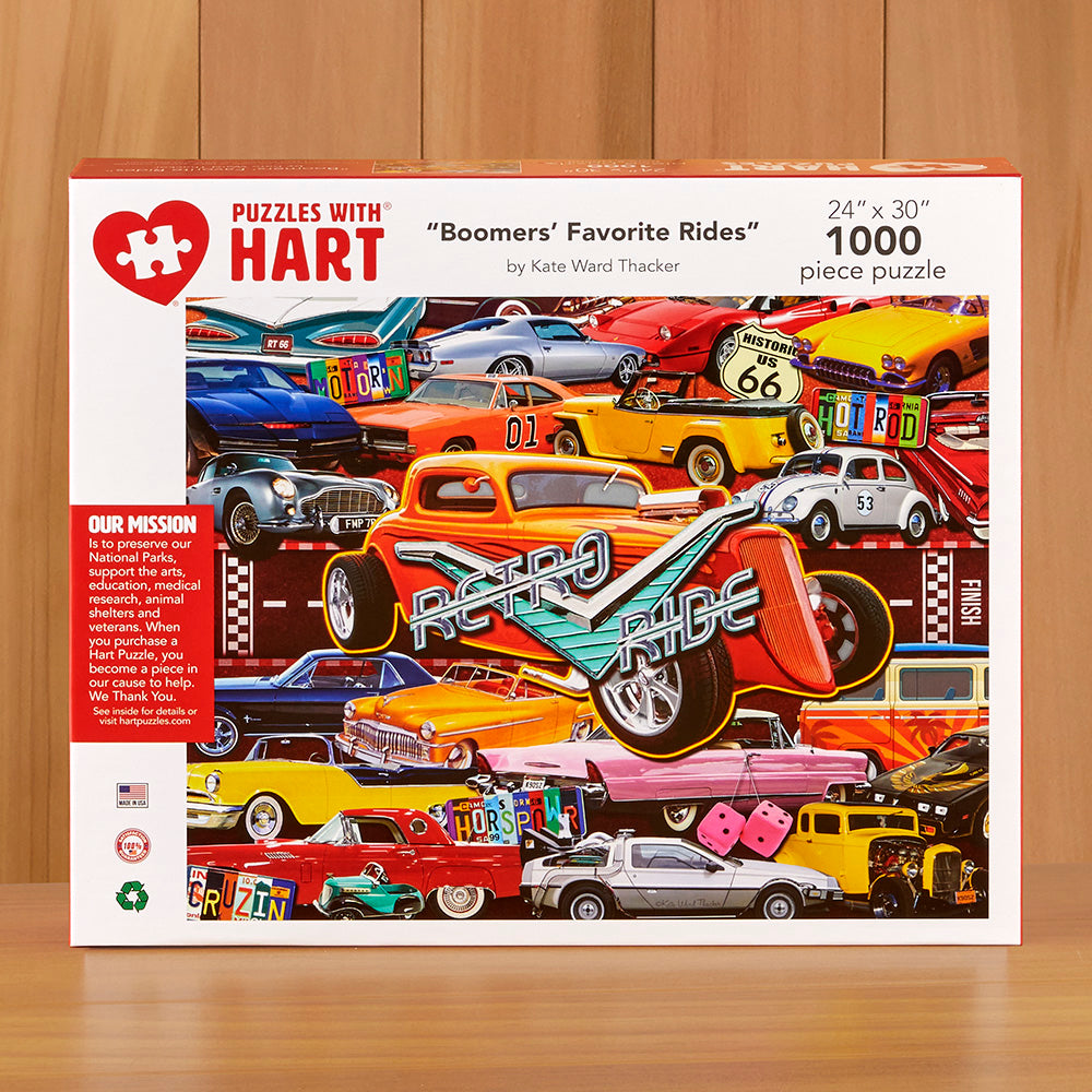 1,000 Piece Jigsaw Puzzle, Boomers' Favorite Rides