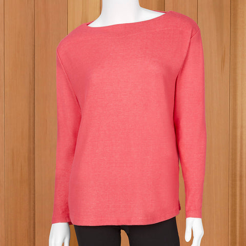 Lulu-B Textured Boat Neck Pullover
