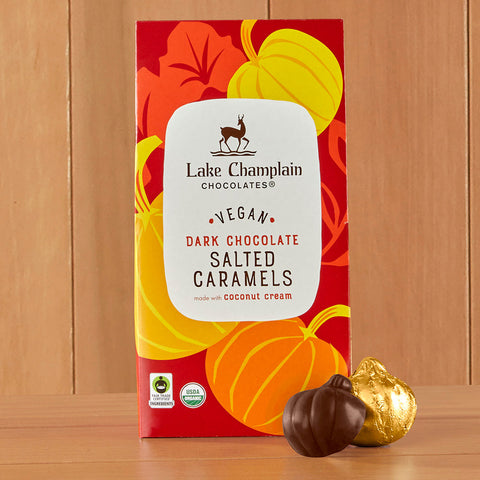 Lake Champlain Dark Chocolate-Covered Sea Salt Caramel Pumpkins
