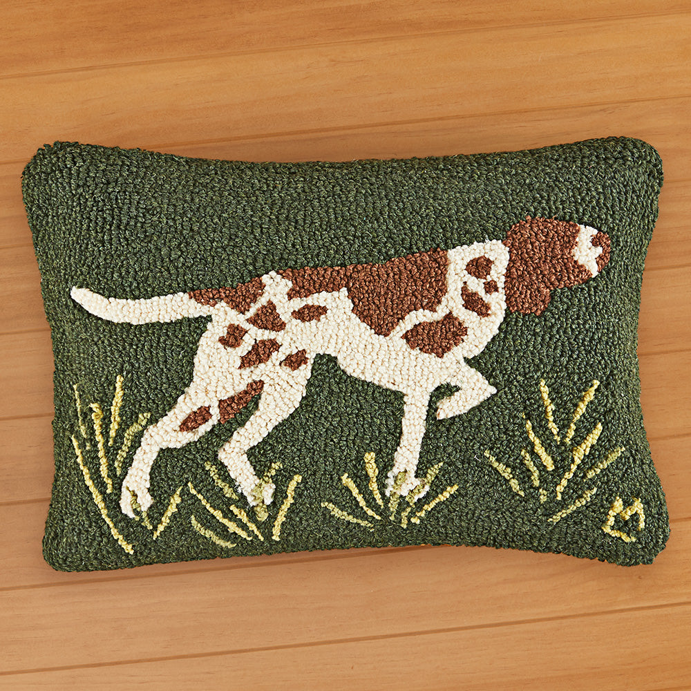 Chandler 4 Corners 20" x 14" Hooked Pillow, Pointer