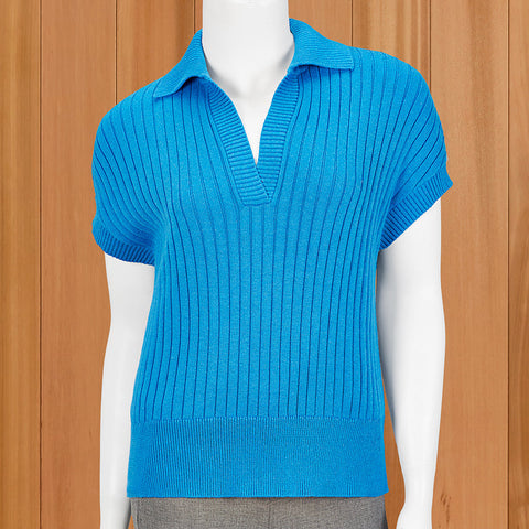 Kinross Women’s Cap Sleeve Ribbed Polo