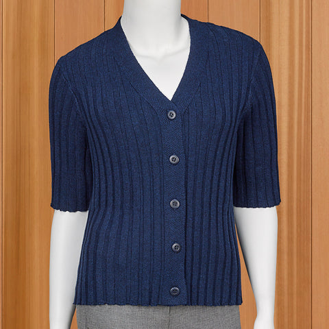 Kinross Women’s Short Sleeve Ribbed Cardigan