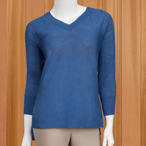 Kinross Women’s Easy V-Neck Linen Pullover