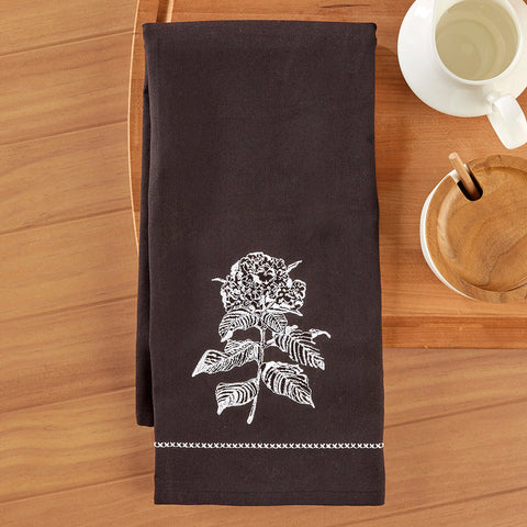 Park Designs Embroidered Tea Towel, Hydrangea