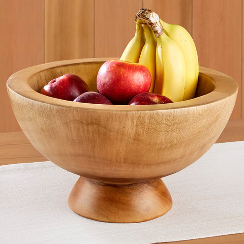 Alpina Suar Wood Footed Bowl