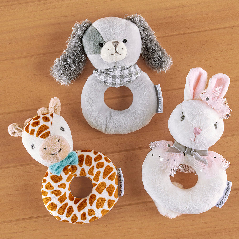 Stuffed Rattle Rings Stephen Joseph Plush Ring Rattle, Bunny – To The Nines Manitowish Waters