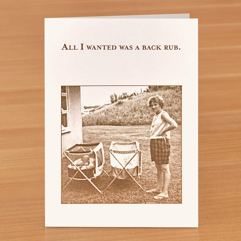 Shannon Martin Greeting Card, Back Rub