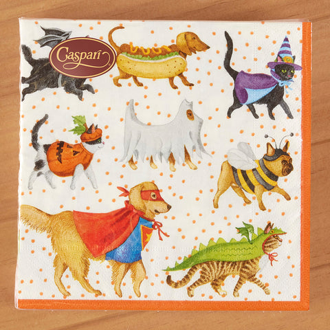 Caspari Paper Luncheon Napkins, Pets in Costume