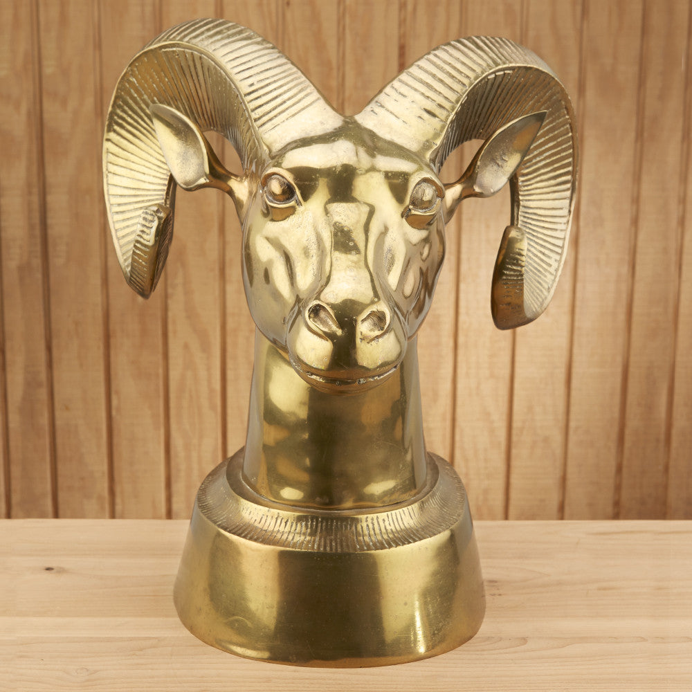 Vintage Brass Ram's Head