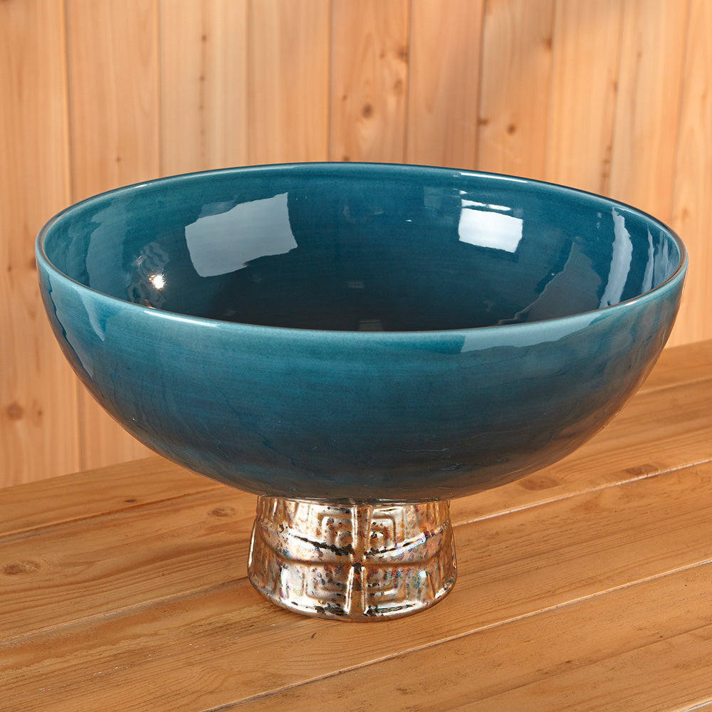 Cobalt Ceramic Bowl with Base