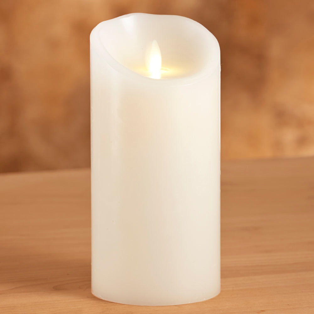 Luminara Vanilla Scented Flameless Pillar Candle, Ivory