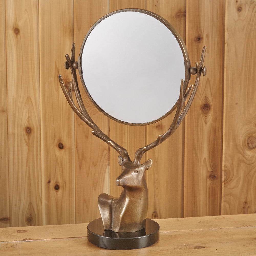 Brass Deer Vanity Mirror