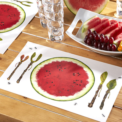 Hester & Cook Paper Placemats, Watermelon