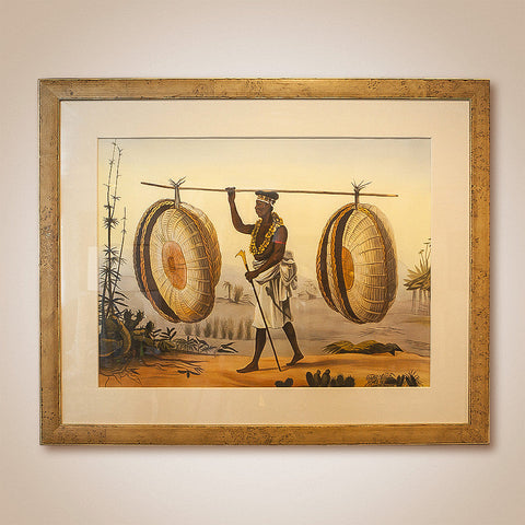 "The Basket Weaver" Original Watercolor Painting by Isabelle H. Rey