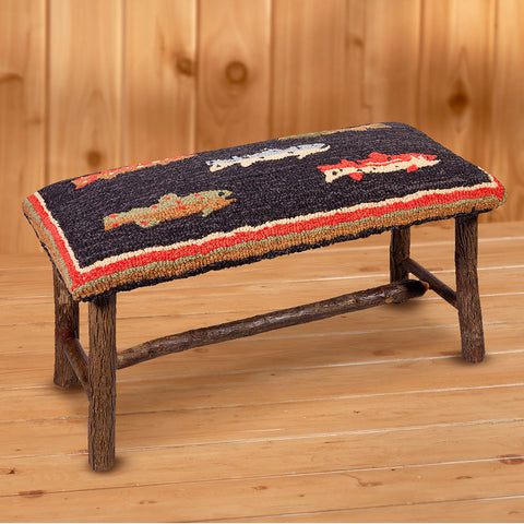 Chandler 4 Corners 32" Hickory Bench, River Fish