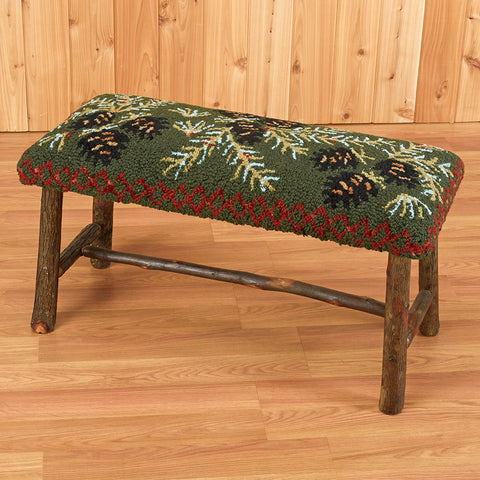 Chandler 4 Corners 32" Hickory Bench, Diamond Pinecone