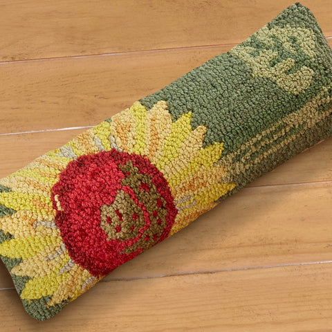 Chandler 4 Corners 8" x 24" Hooked Pillow, Single Sunflower