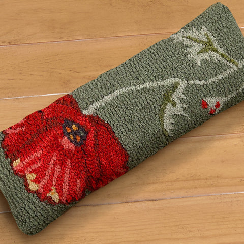 Chandler 4 Corners 8" x 24" Hooked Pillow, Poppy
