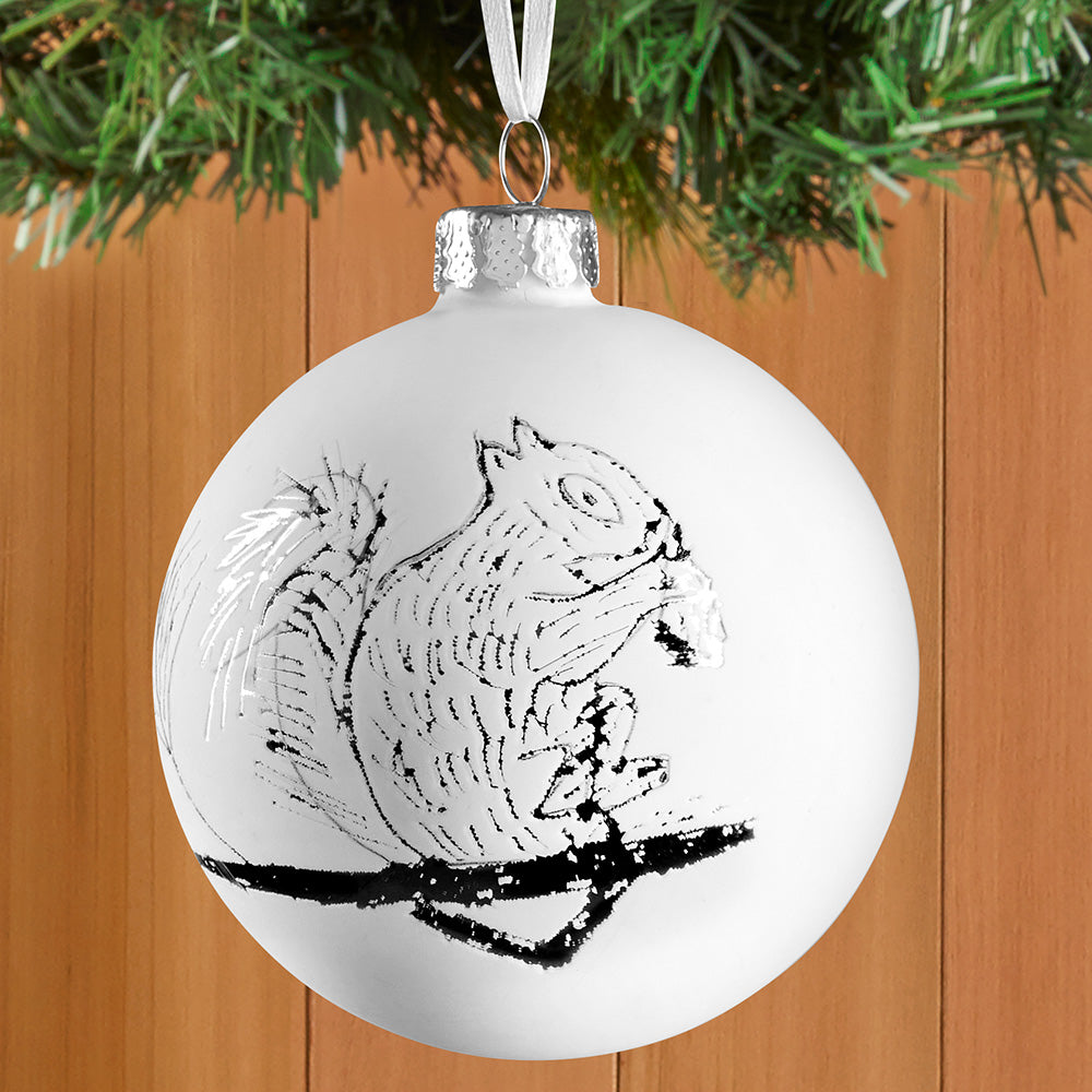 Squirrel Glass Ball Ornament – 4"
