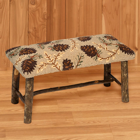 Chandler 4 Corners 32" Hickory Bench, Northwoods Cones