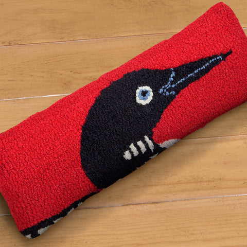 Chandler 4 Corners 8" x 24" Hooked Pillow, Loon