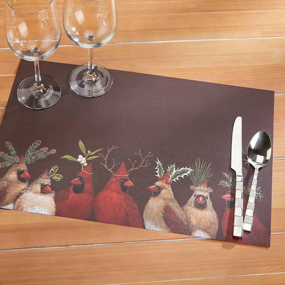 Hester & Cook Paper Placemats, Cardinal Party