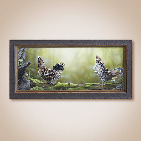 "The Challenger, Ruffed Grouse" Original Acrylic Painting by Larry Beckstein
