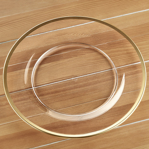 Caspari Acrylic Charger with Gold Rim