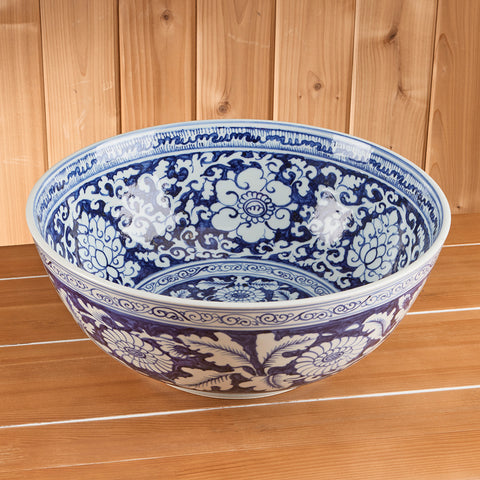 Blue & White Porcelain Bowl, Large