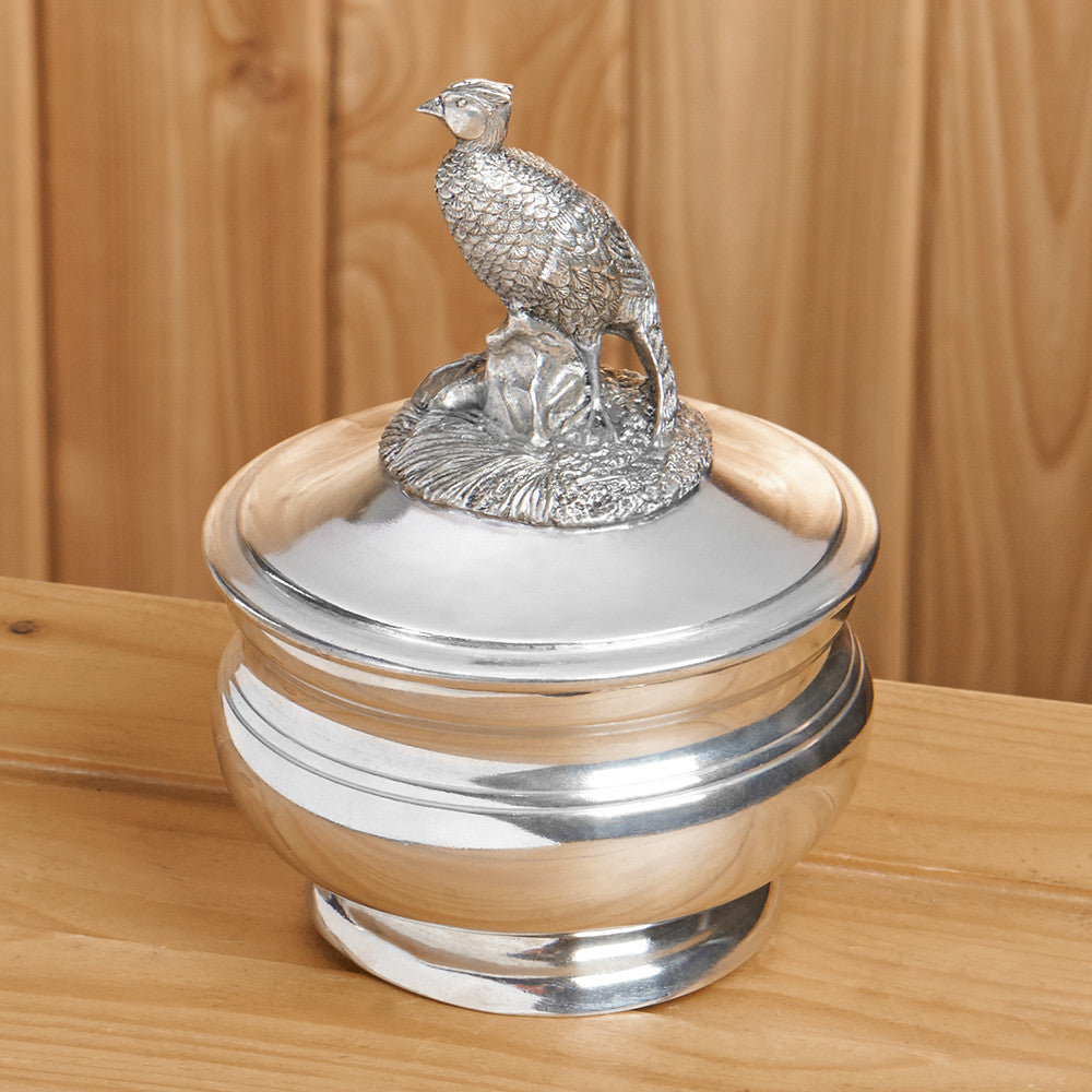 Pewter Sauce Bowl with Pheasant Lid