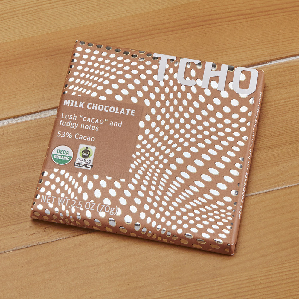 TCHO Milk Chocolate "Cacao" Bar, 2.5 oz