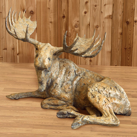 "Annoyed" Bronze Moose Sculpture by Mick Doellinger