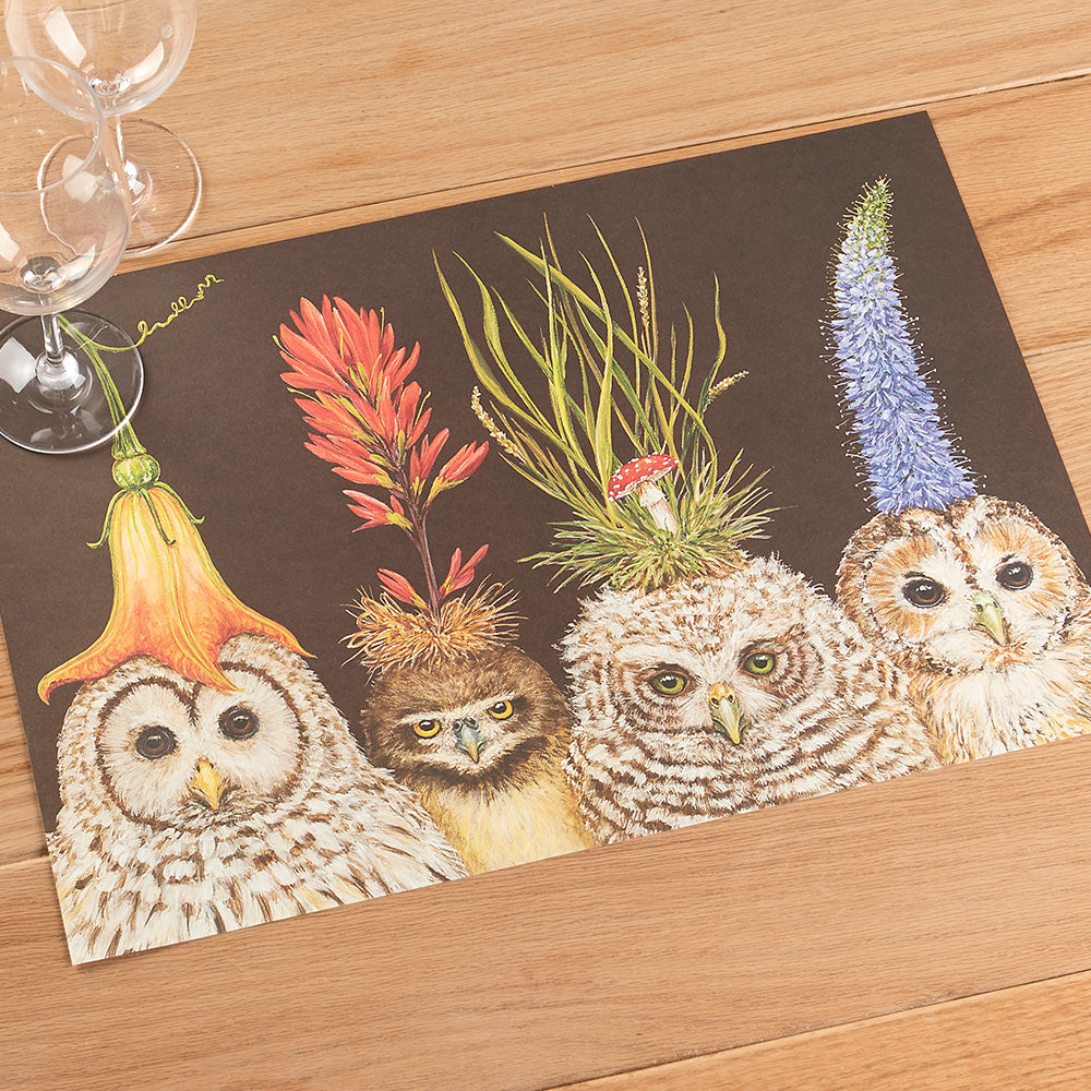 Hester & Cook Paper Placemats, Baby Owls