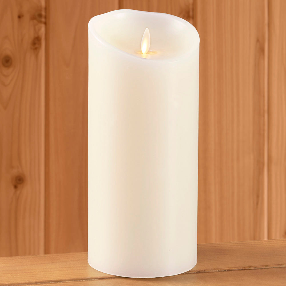 Luminara Vanilla Scented Flameless Pillar Candle, Ivory